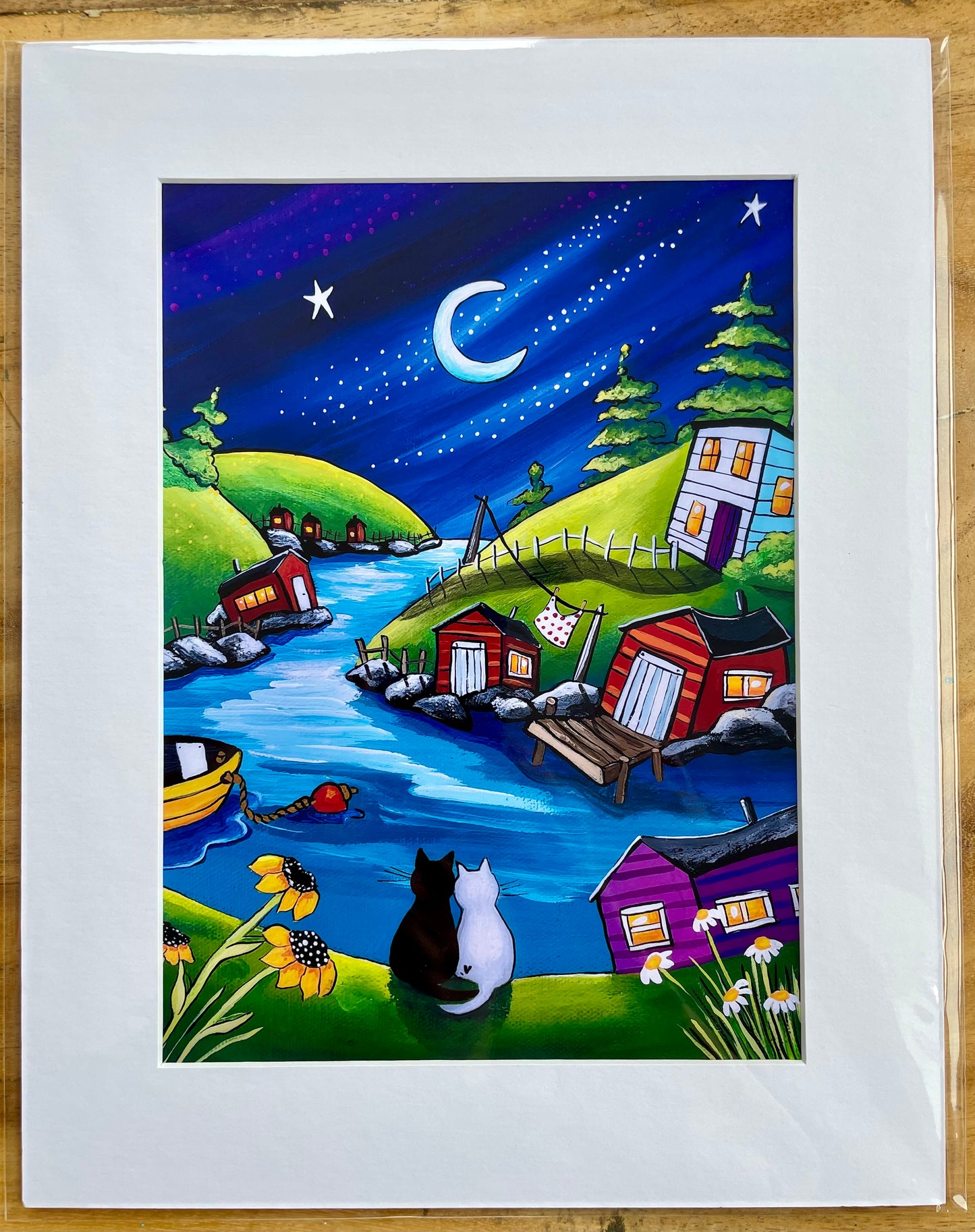 (SALE) Matted Print - Under Our Blueberry Moon