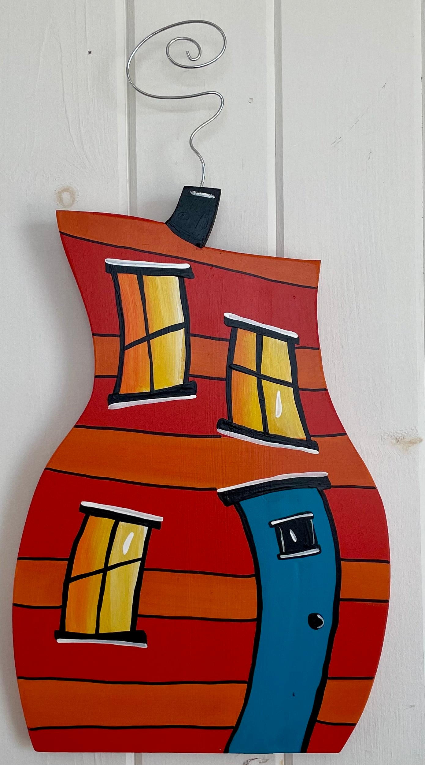 Original DOWNTOWN DANCING HOUSE - Orange/Blue Door