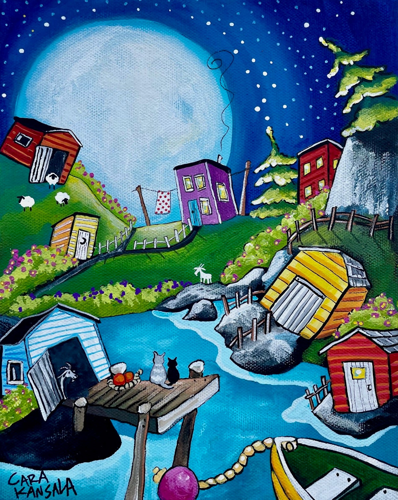 (SOLD)We Silently Watched While the Wild Roses Bloomed, On a Bright Summer Night by the Light of the Moon