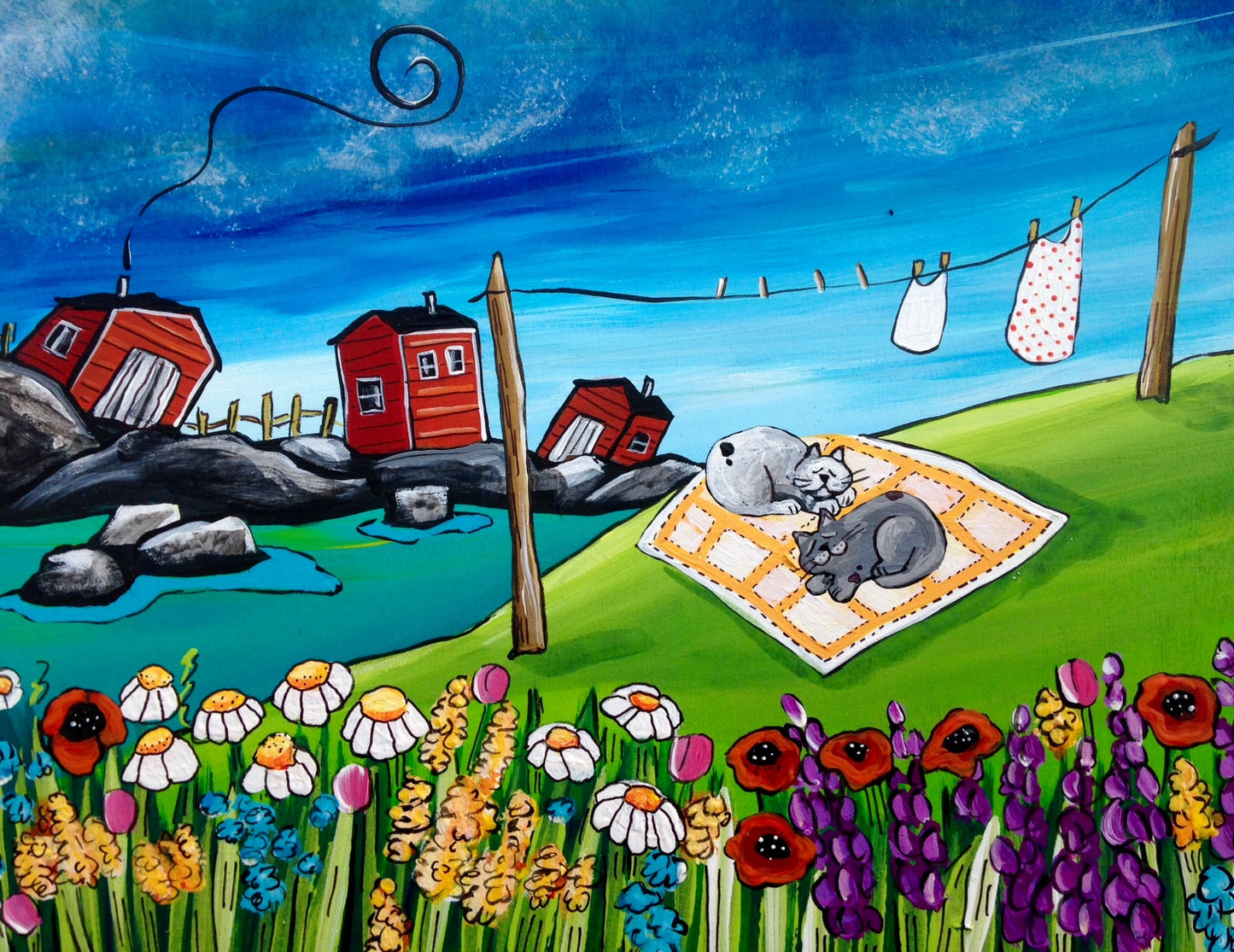 (SOLD) When Nan's Oldest, Coziest Quilt Blew Off the Line, Rupert Knew that the Afternoon Date He'd Planned with Salty Was Going to be Perfect