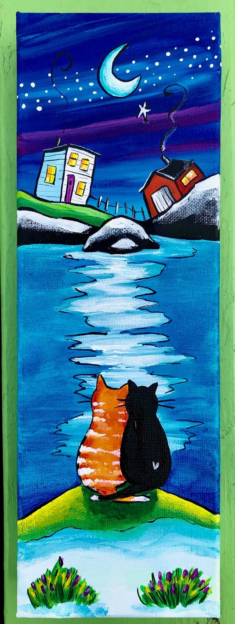 "I sure like you a lot" said the Black, Black Cat. "That's good", said the Marmalade Cat and smiled.