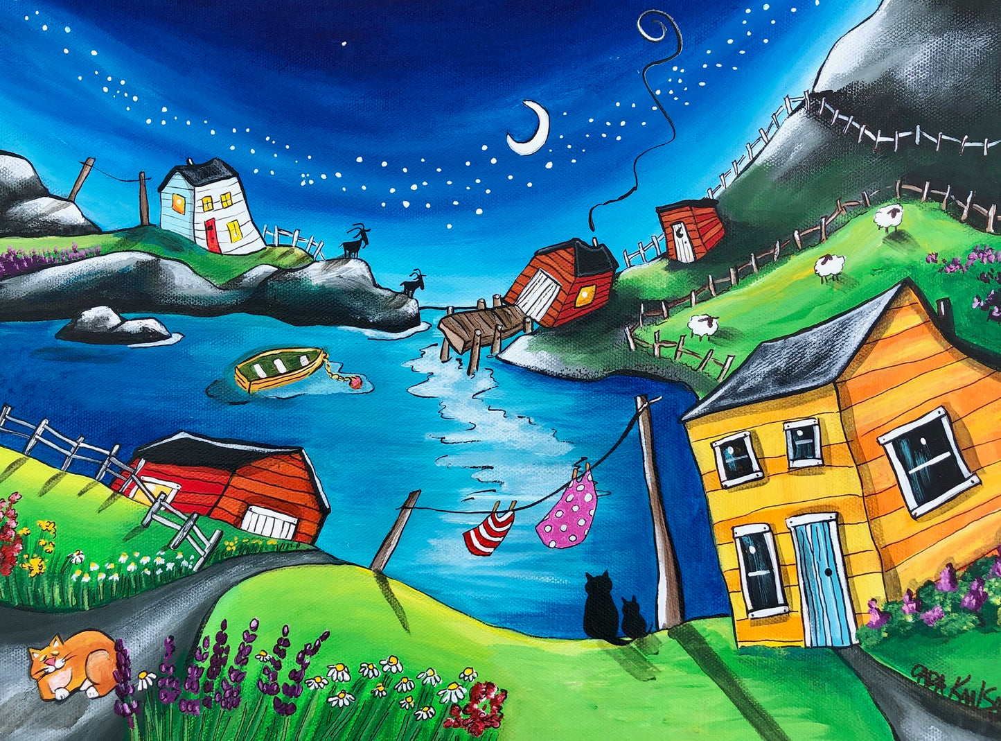 (SOLD) On the first night of spring, when we had our first chance, we watched the moon rise while the tiny stars danced