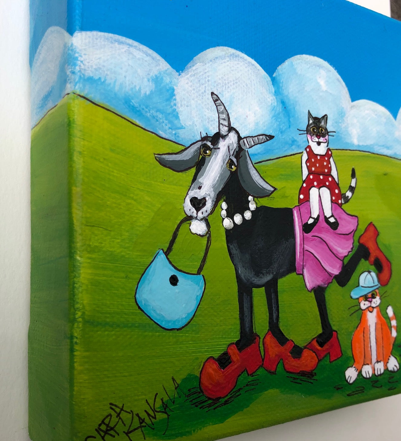 (SOLD)Doris the Goat, Bob and Patty (Who've Been Sharing a Bubble for Quite Some Time) Have Decided to Go For a Sunday Stroll