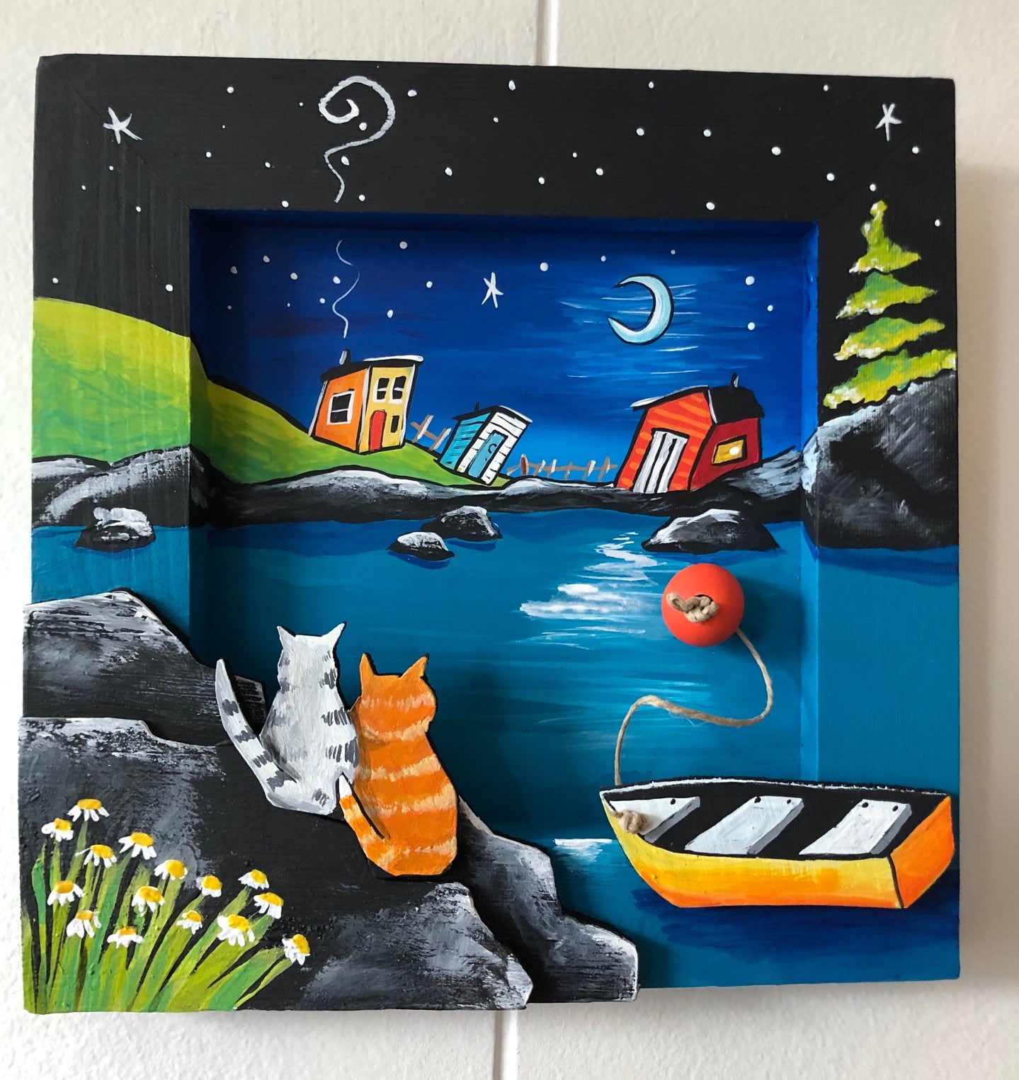(SOLD) "Is the Other Side of the Moon Sleeping?" asked Snowy. "Yes", said the Marmalade Cat, "even the Moon has to have a rest sometimes."