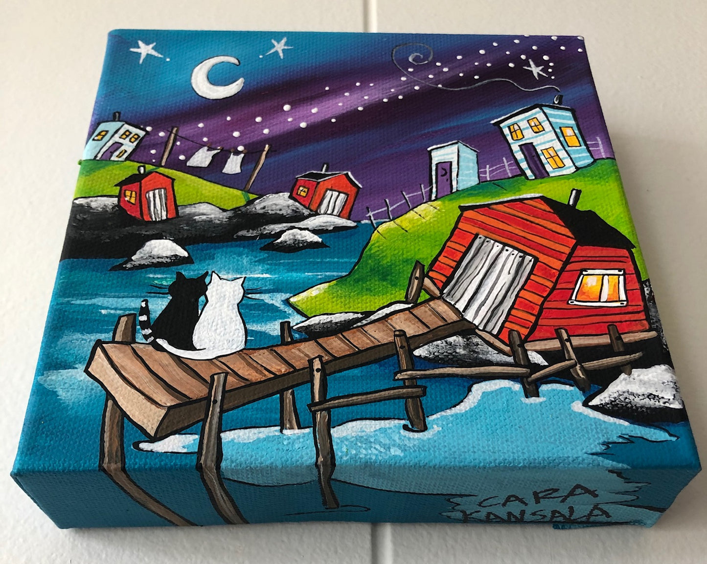 (SOLD) "Will you sit with me until morning?" asked the little black cat. "Oh yes," said Milky, and snuggled in tight.