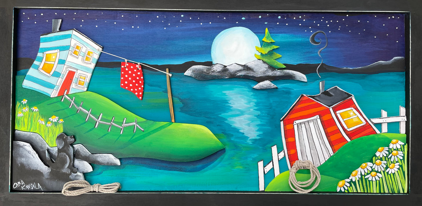 (SOLD) On Card Night, Buddy Always Waited for Nan to Walk Over the Hill Home