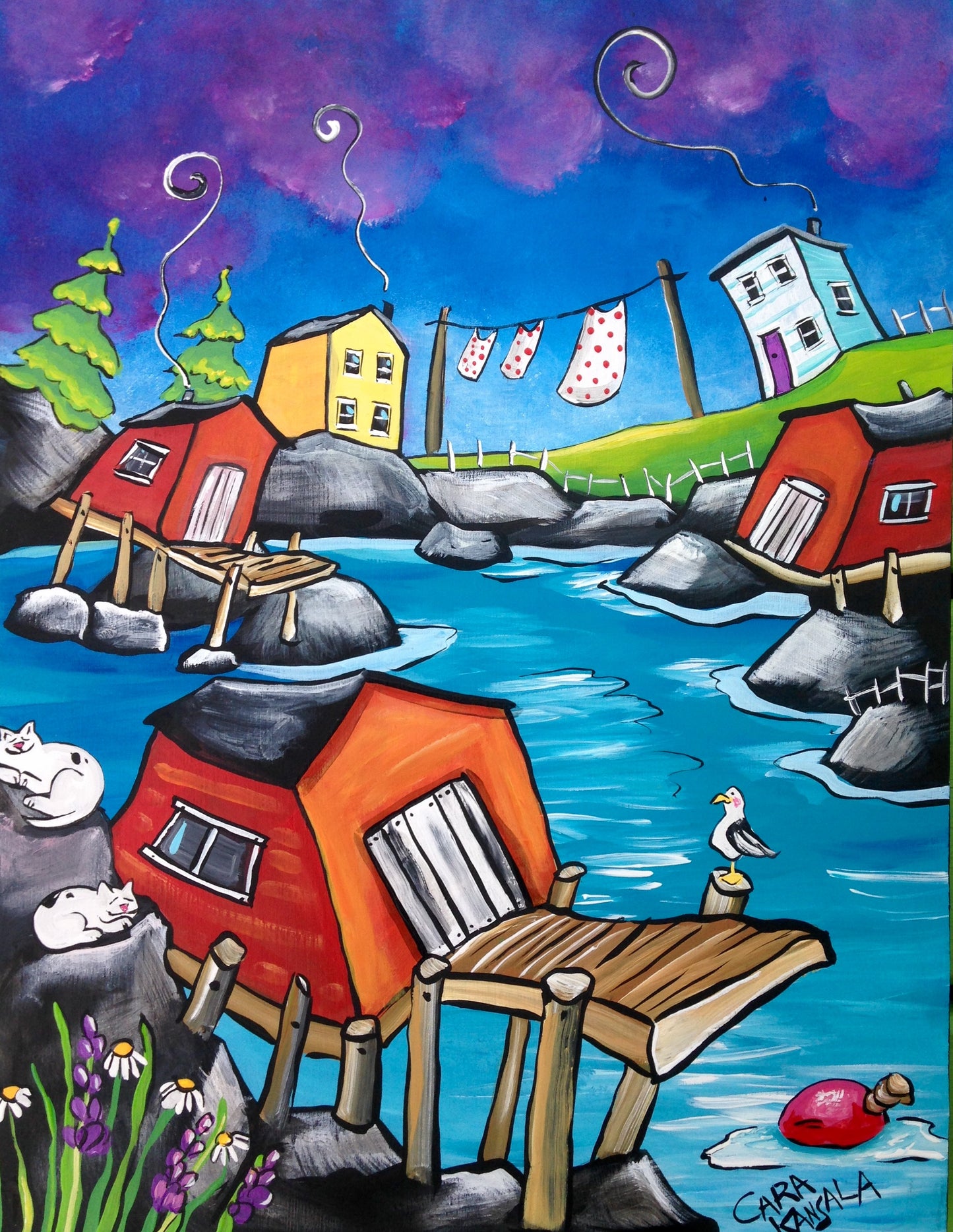 (SOLD) Peas and Pudding are Having a Nap Down by the Tickle