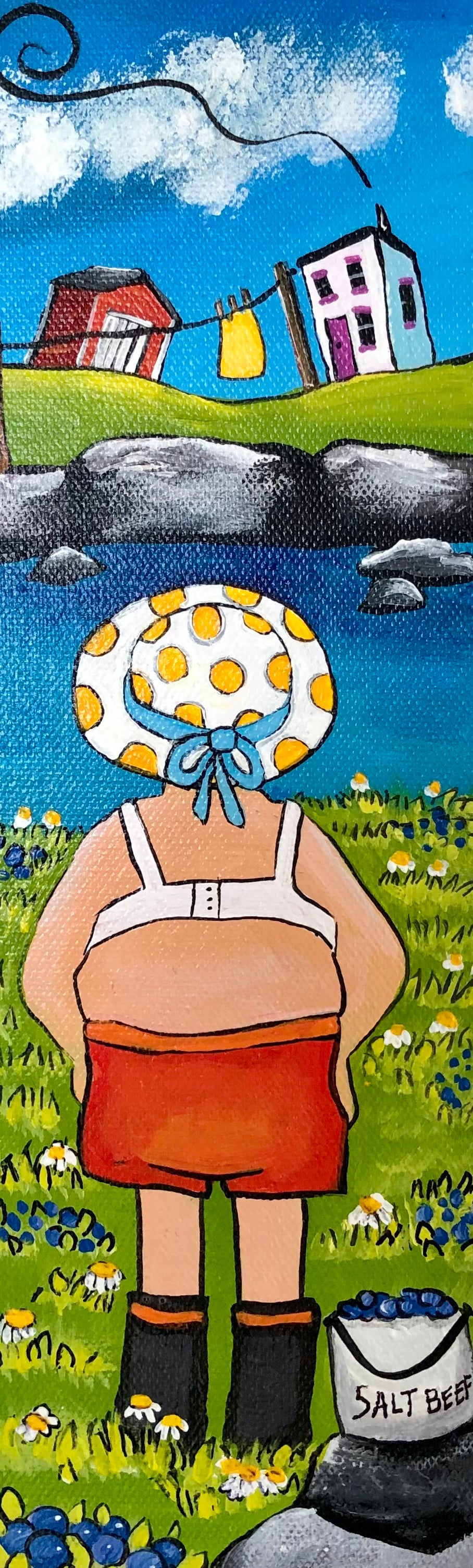 (SOLD) Nan always went berry picking in her most comfortable brassiere and her lucky hat from cousin Geraldine’s wedding