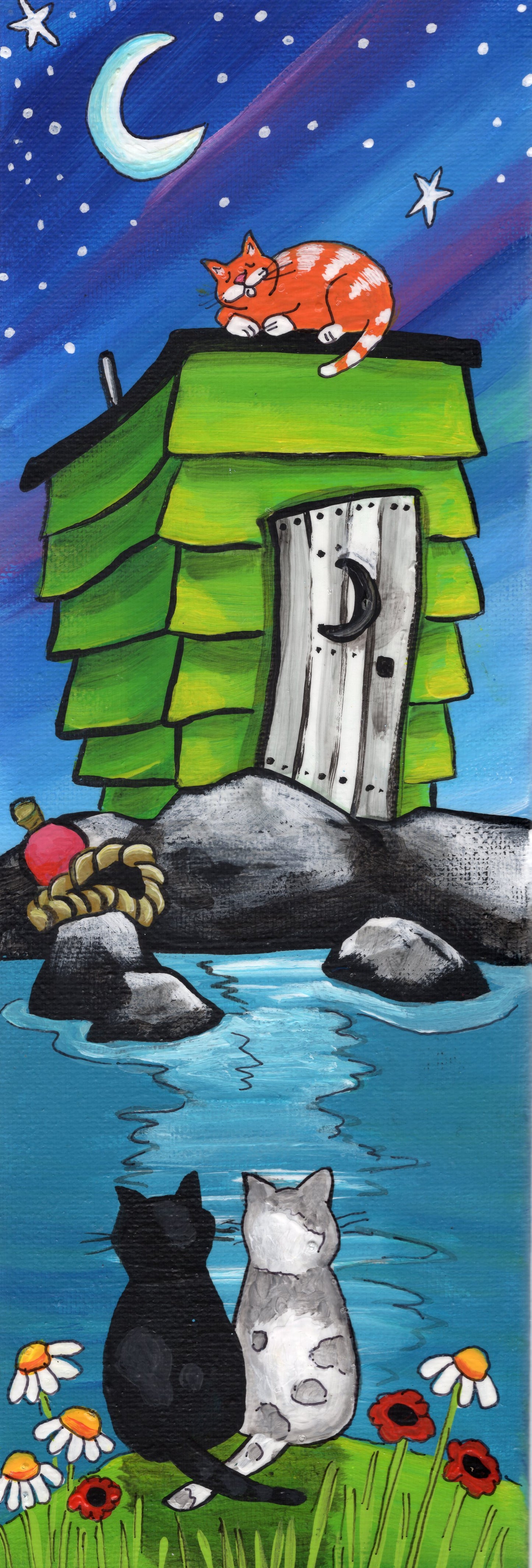 (SOLD)Every Night Before Bed, the Cats in the Cove Would Watch for Falling Stars While Poppy Sang Love Songs to Nan from the Outhouse