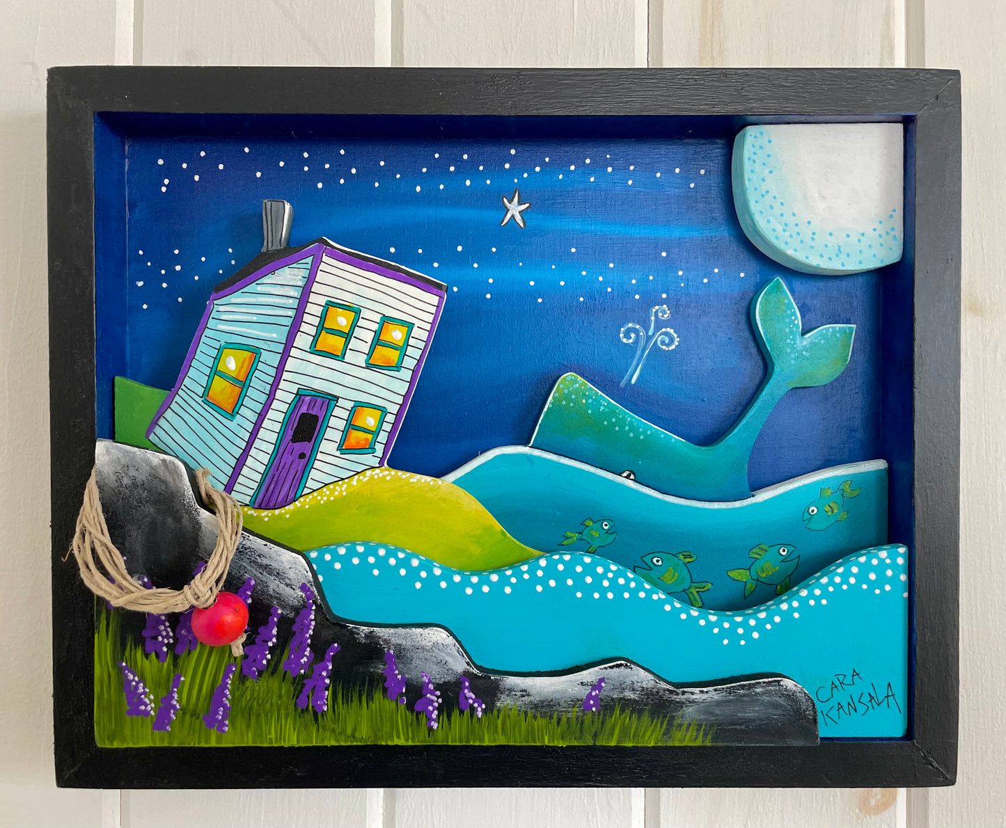 (SOLD) Original - Luna the Whale is Wishing on a Star