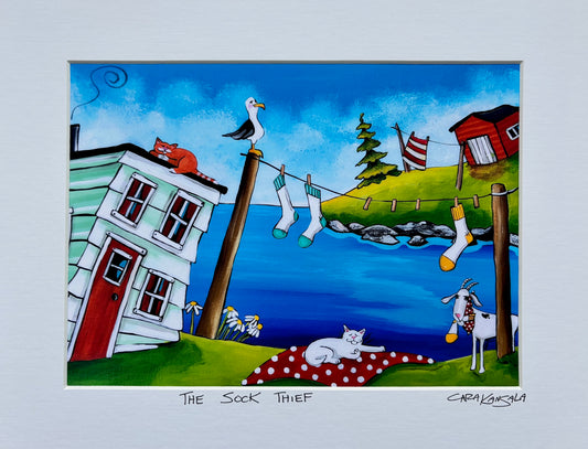 Matted Print - THE SOCK THIEF