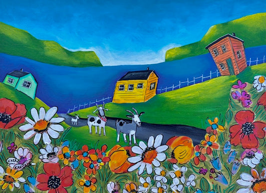 (SOLD) When Nan saw Pip, Finn and Pat trotting up the lane from Old Uncle Dougal's, she pushed up her sleeves, got her big broom and knew she'd have some time keeping them out of her wildflowers.
