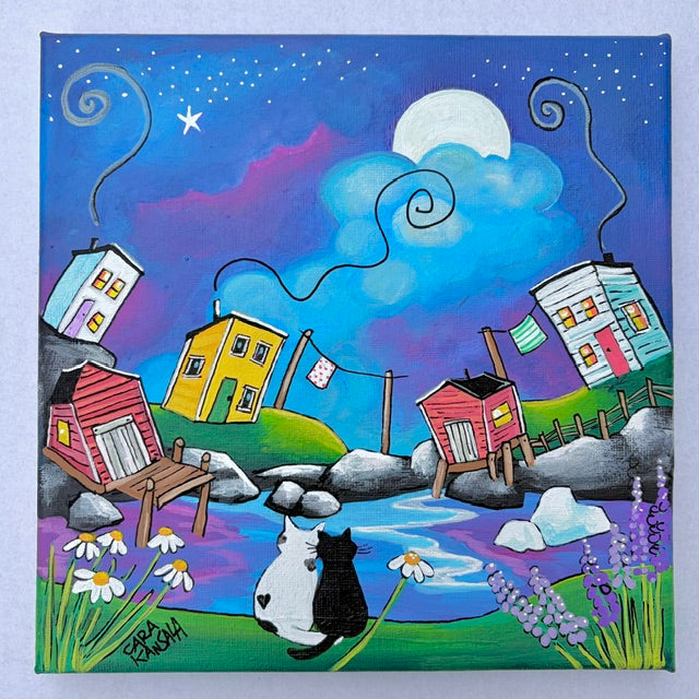 (SOLD) Softly we sat while the bergy bits  waltzed with the moon