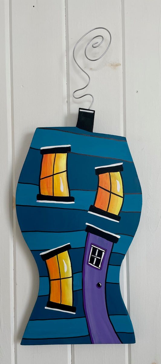 (SOLD)Downtown Dancing House (Blue/Purple door)