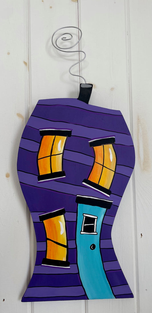 (SOLD)Downtown Dancing House )Purple/Blue Door)