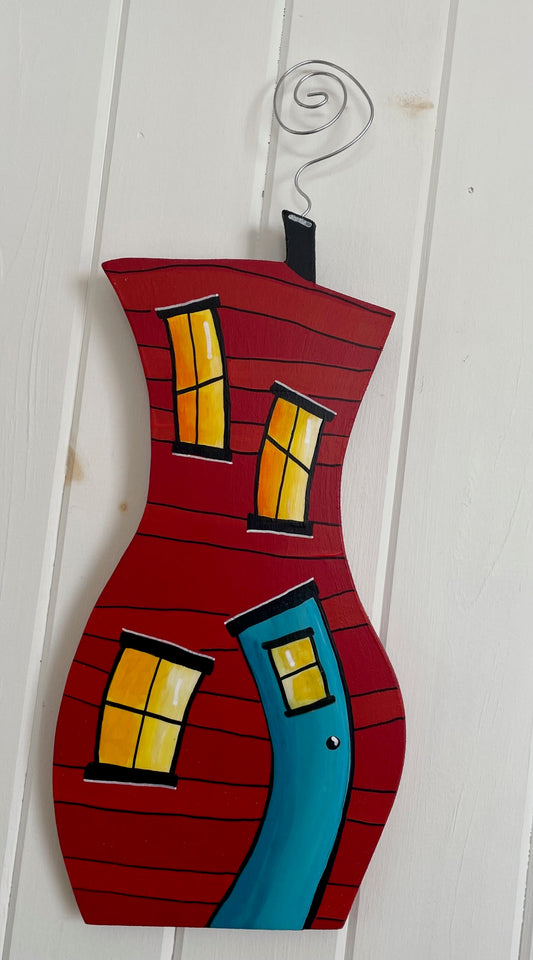 (SOLD)Downtown Dancing House (red/blue door)