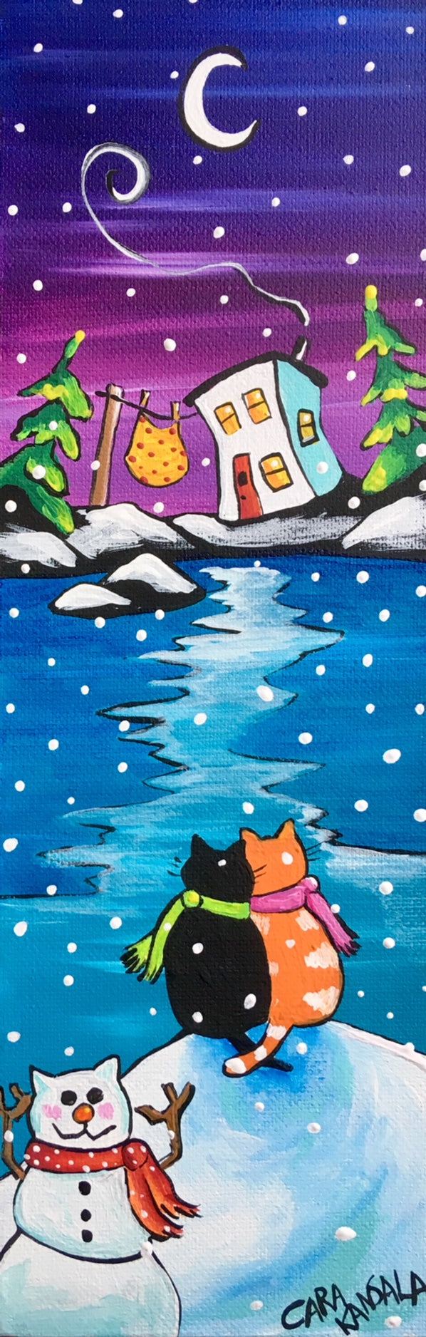 (SOLD)Nan Forgot to Take Our Blanket Off the Line! "Don't Worry," said the Marmalade Cat, "I will Keep You Warm."
