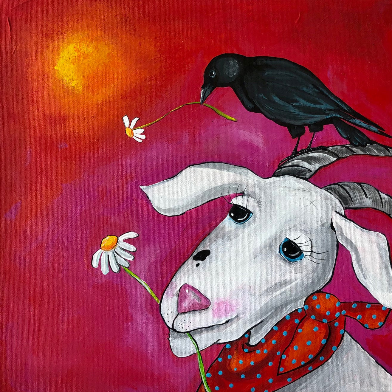 (SOLD) There was a crow, who loved a goat....