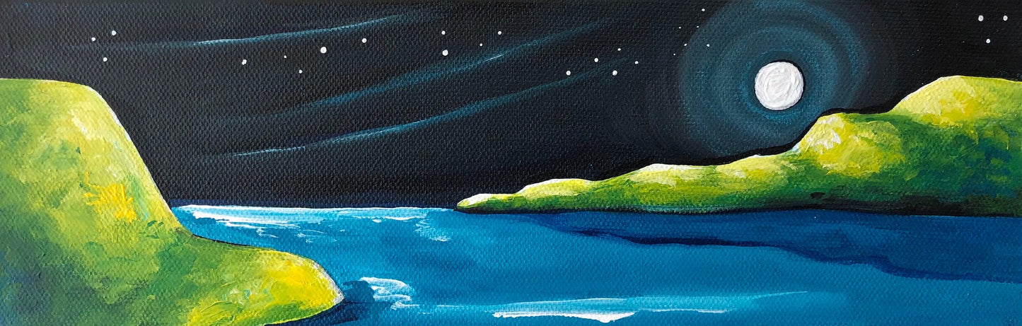 (SOLD) The Fullness of the Moon (Tiny Landscape)